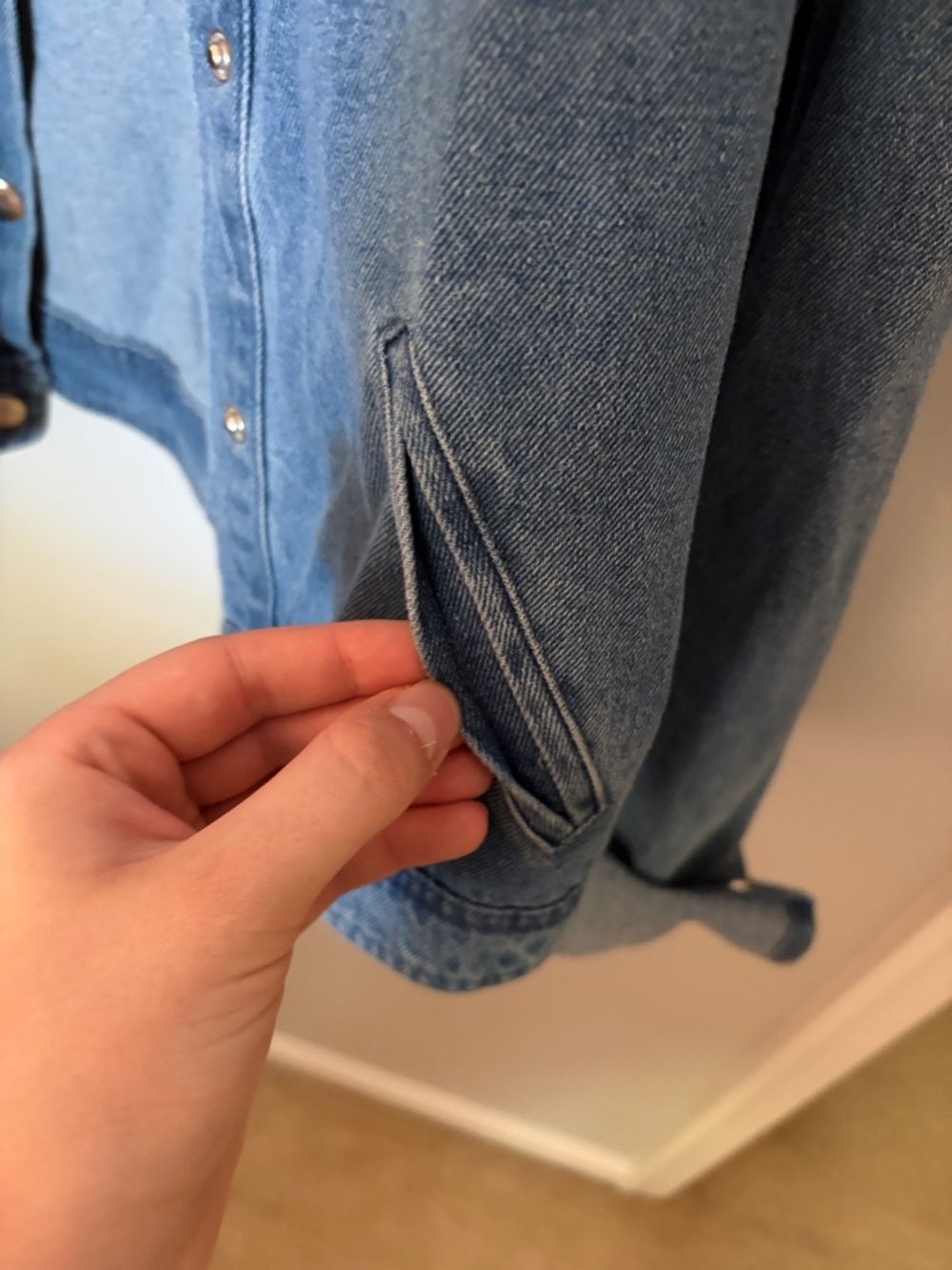 VTG Light Blue Ruffle Jean Jacket - Picture 5 of 6